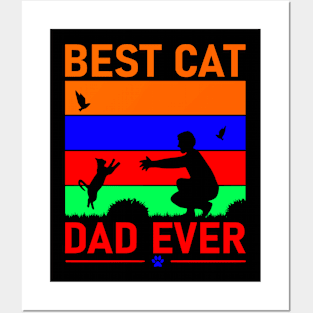 Vintage Best Cat Dad Ever Posters and Art